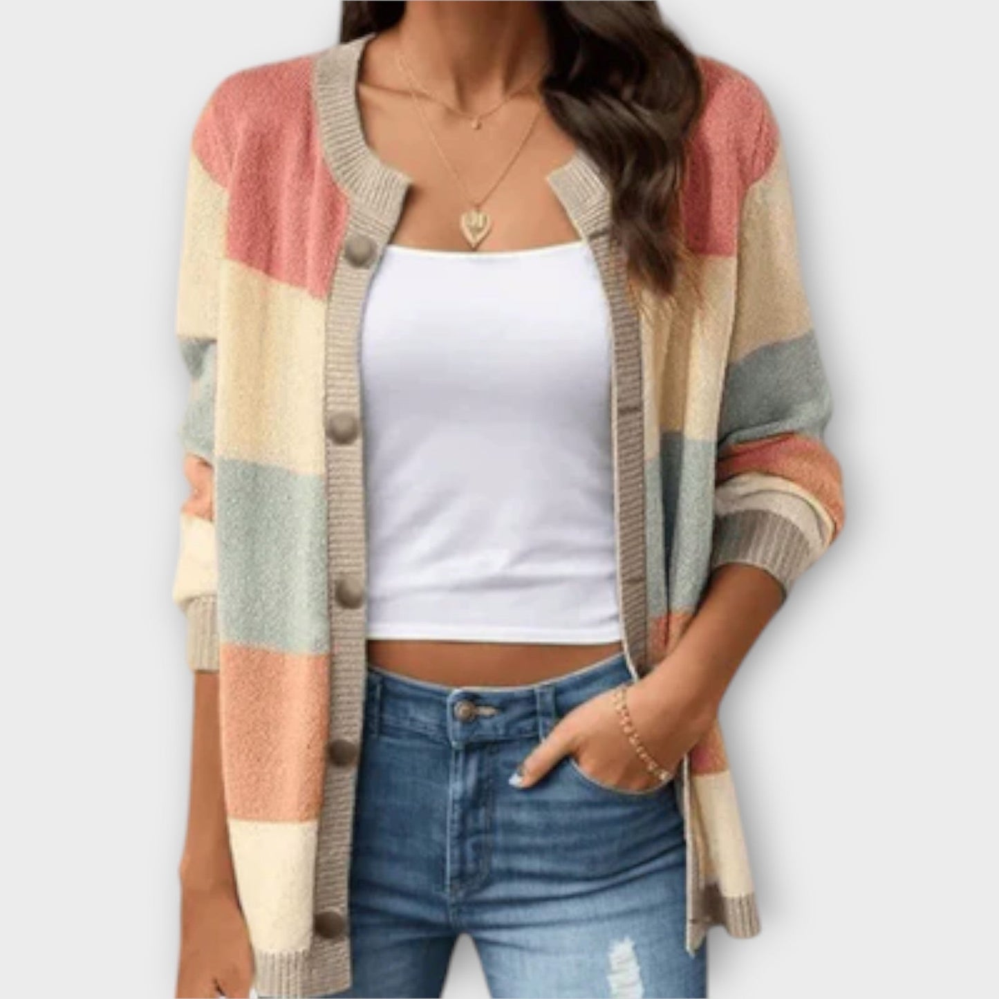 Weiche Strickjacke Damen Cardigan-1
