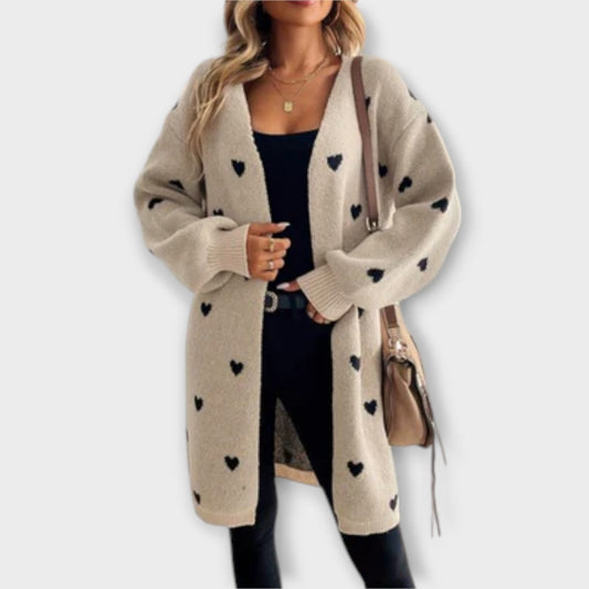 Herzmuster Damen Cardigan aus Baumwolle-1