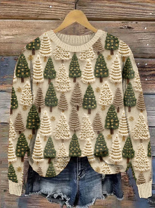 Mia | Warmer, gemütlicher Pullover mit Weihnachtsbäumen