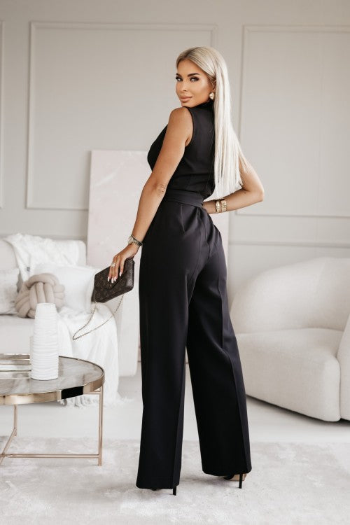 Avery | V-Ausschnitt Fließender Jumpsuit