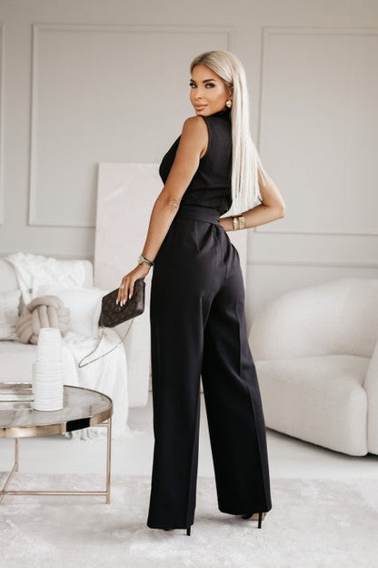 Avery | V-Ausschnitt Fließender Jumpsuit