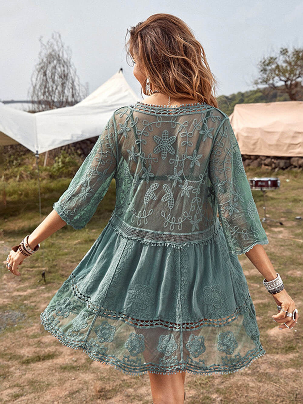 Molly - Lockere V-Ausschnitt Mini-Kleid