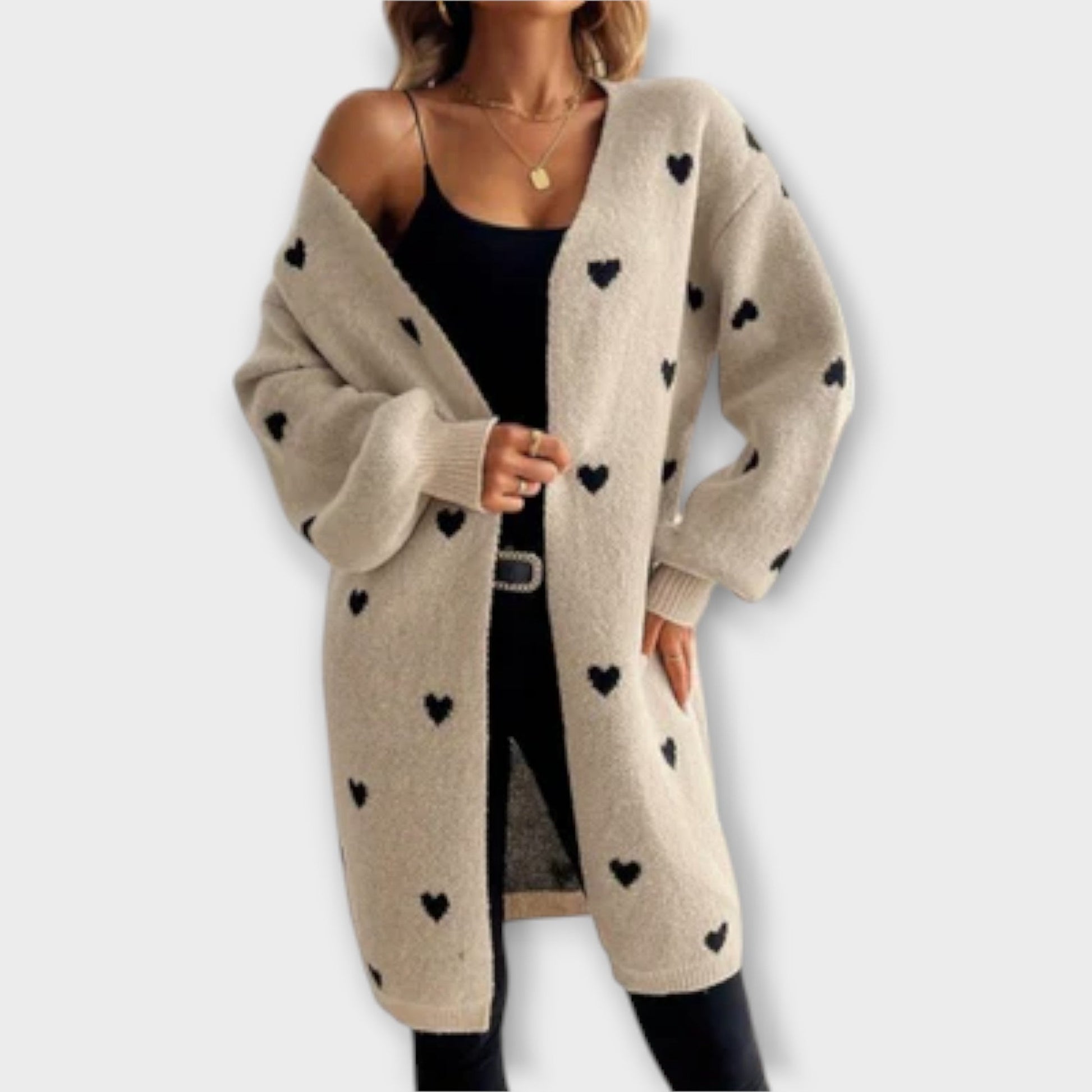 Herzmuster Damen Cardigan aus Baumwolle-3