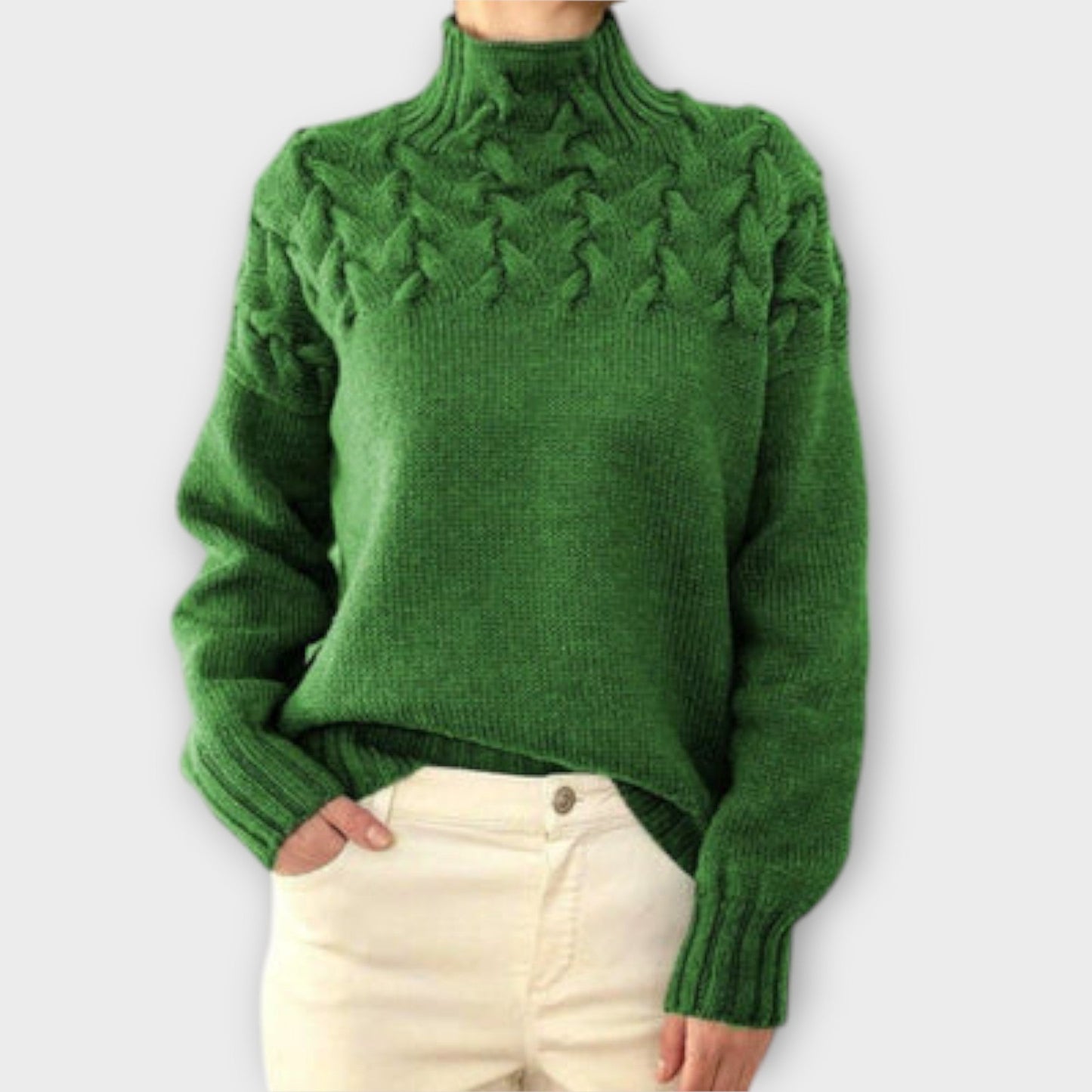 Variant image for Damenpullover Zopfstrick Baumwolle-18