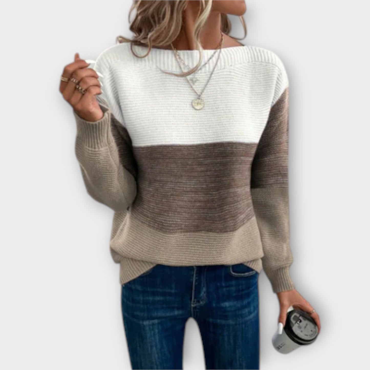 Clara Patchwork-Pullover Damen - Eleganter Komfort für Jeden Anlass-2