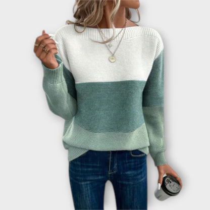 Clara Patchwork-Pullover Damen - Eleganter Komfort für Jeden Anlass-1