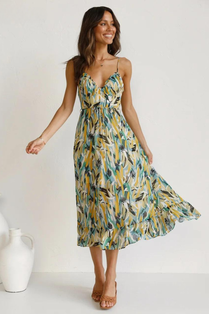 Donna | Auffälliges, Farbenfrohes Midikleid