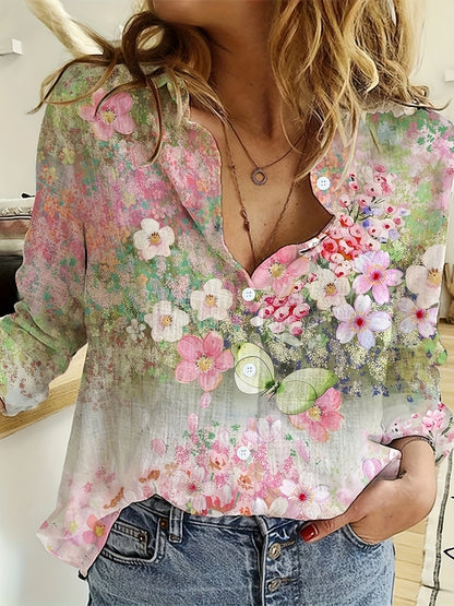 Mireya - Verspielt Blühendes Shirt