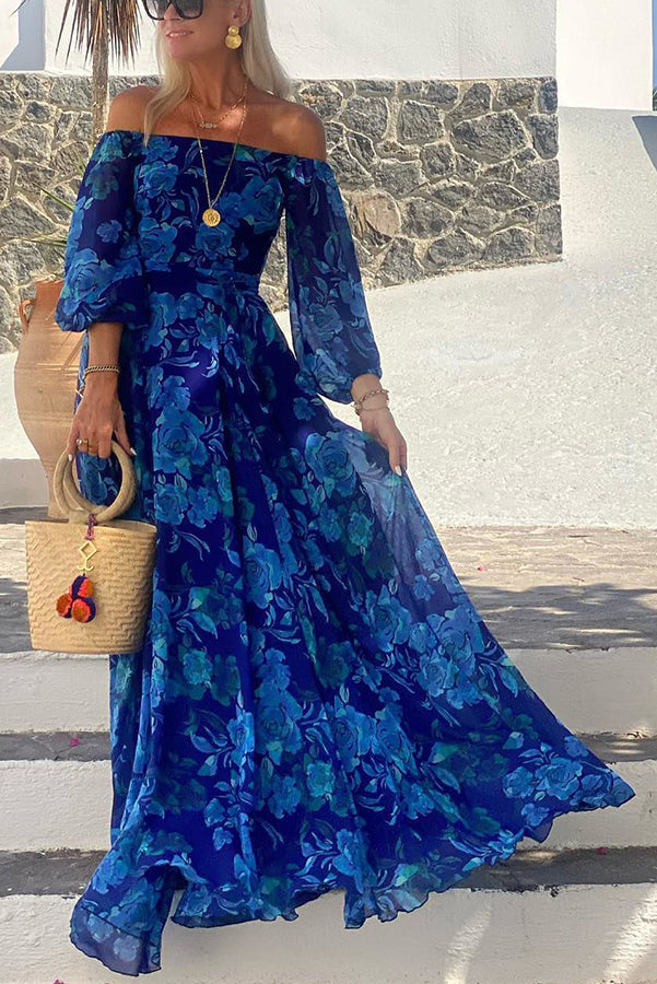 Penelope - Blumiges Off-Shoulder Maxikleid