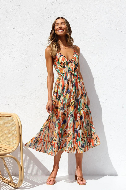 Donna | Auffälliges, Farbenfrohes Midikleid
