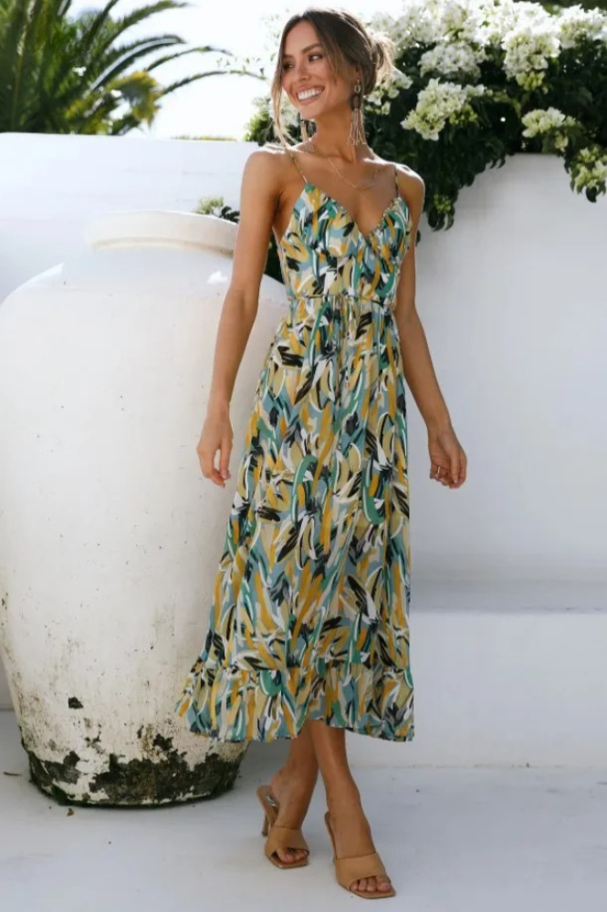 Donna | Auffälliges, Farbenfrohes Midikleid