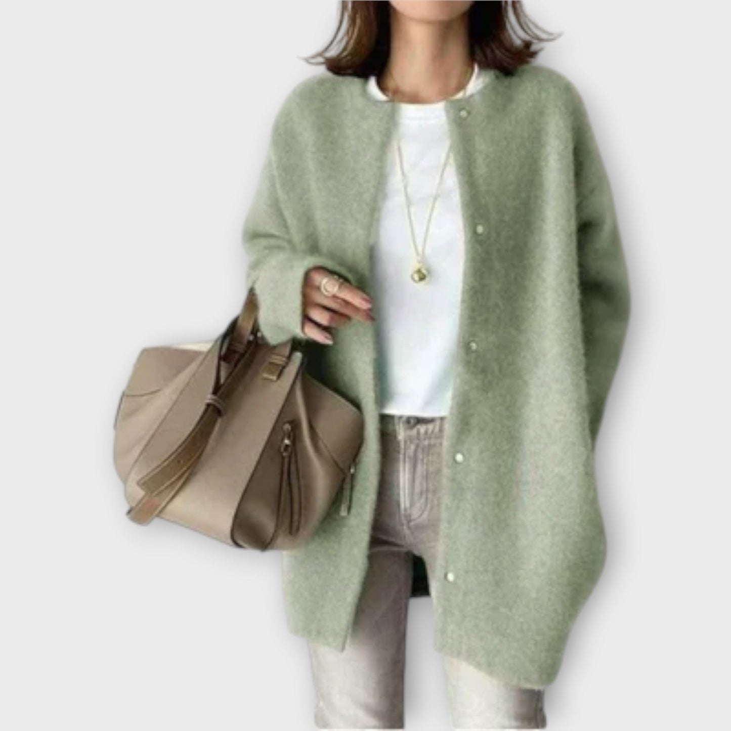 Variant image for Lange Strickjacke Damen Beige-21