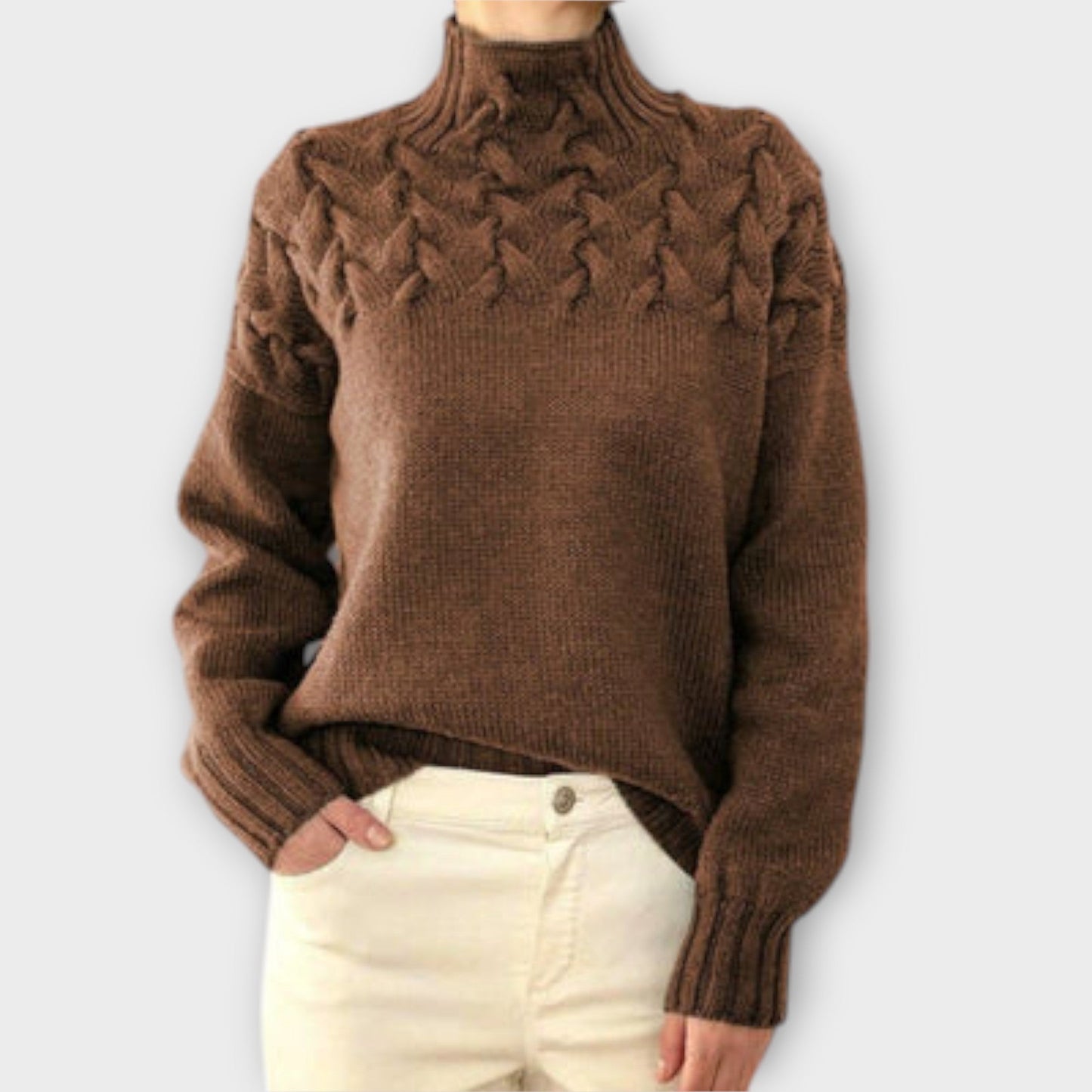 Variant image for Damenpullover Zopfstrick Baumwolle-3