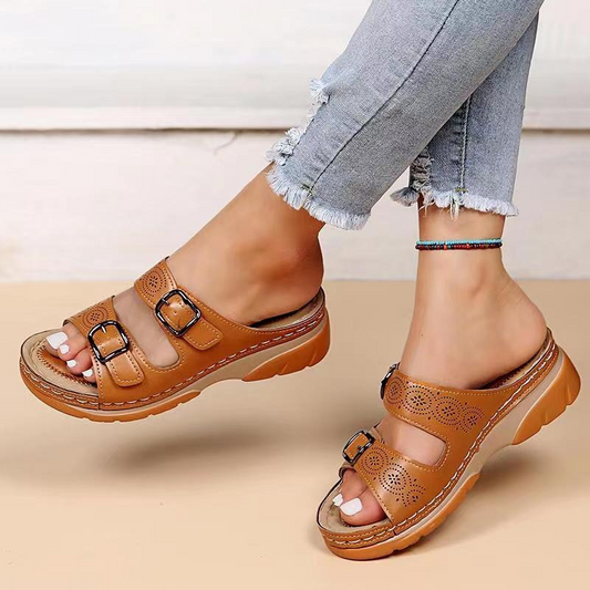 Orthopädische Sandalen Damen Leder-1