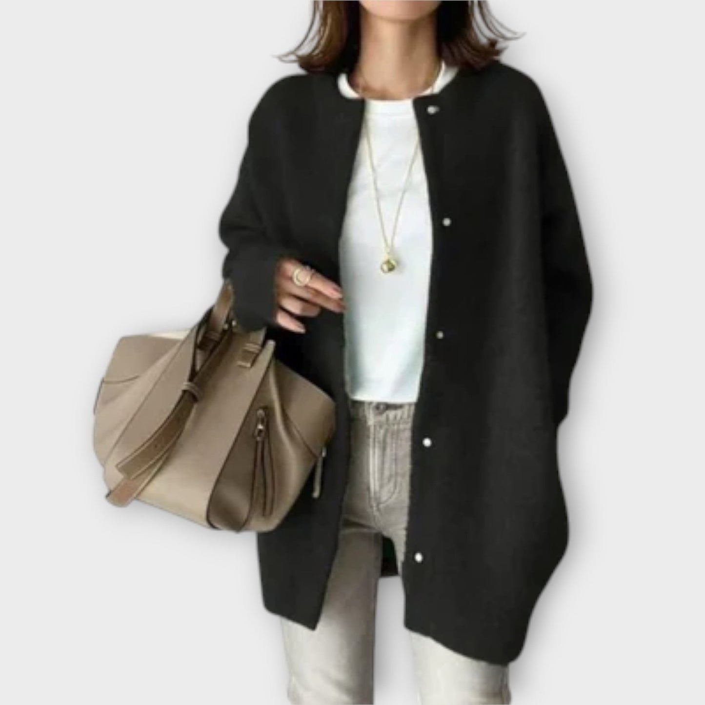 Variant image for Lange Strickjacke Damen Beige-26
