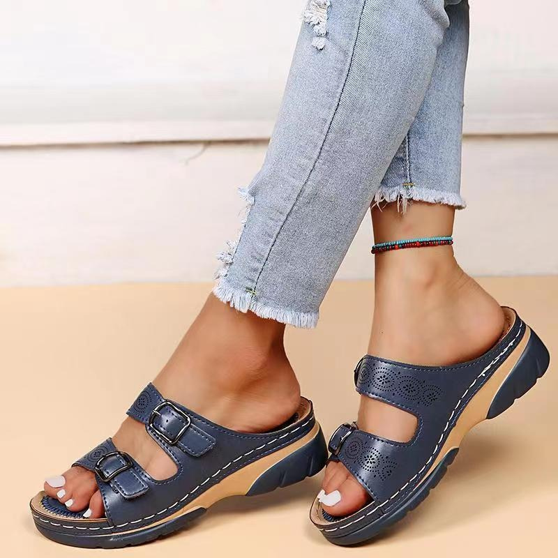 Orthopädische Sandalen Damen Leder-2