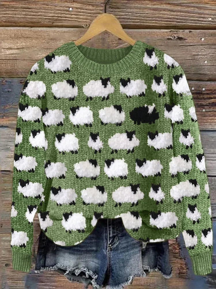 Mia | Warmer, gemütlicher Pullover mit Weihnachtsbäumen