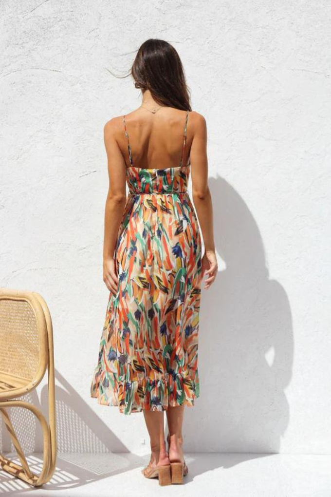 Donna | Auffälliges, Farbenfrohes Midikleid