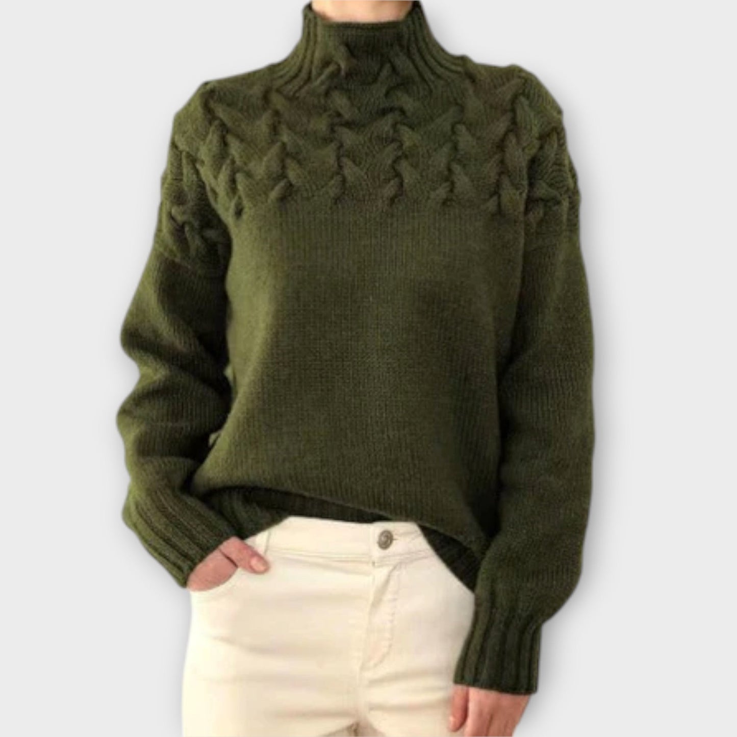 Variant image for Damenpullover Zopfstrick Baumwolle-33