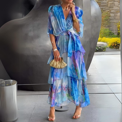 Betty - Atemhaftes V-Ausschnitt Kleid