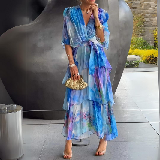 Betty - Atemhaftes V-Ausschnitt Kleid