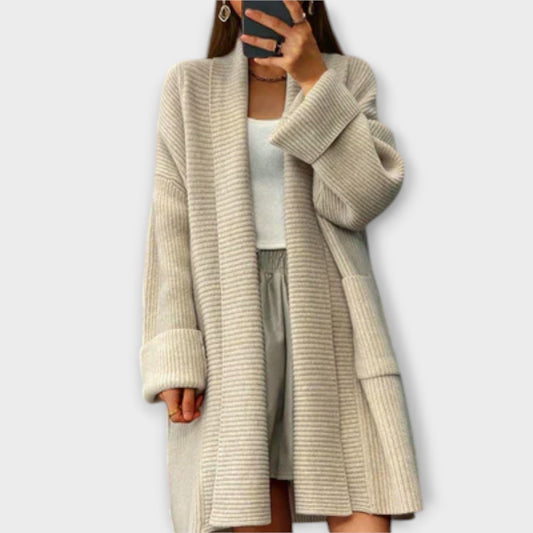 Elegante Strickjacke Damen Lang-1