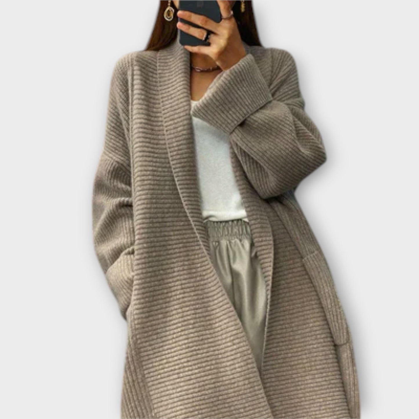 Variant image for Elegante Strickjacke Damen Lang-3