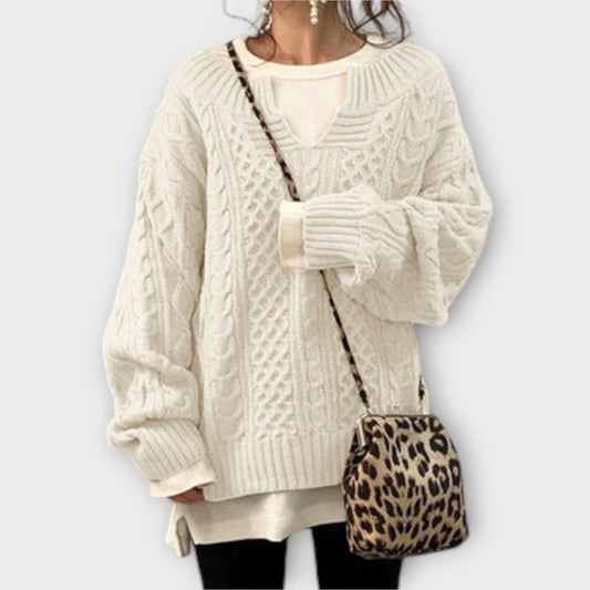 Zopfmuster Strickpullover Damen-1