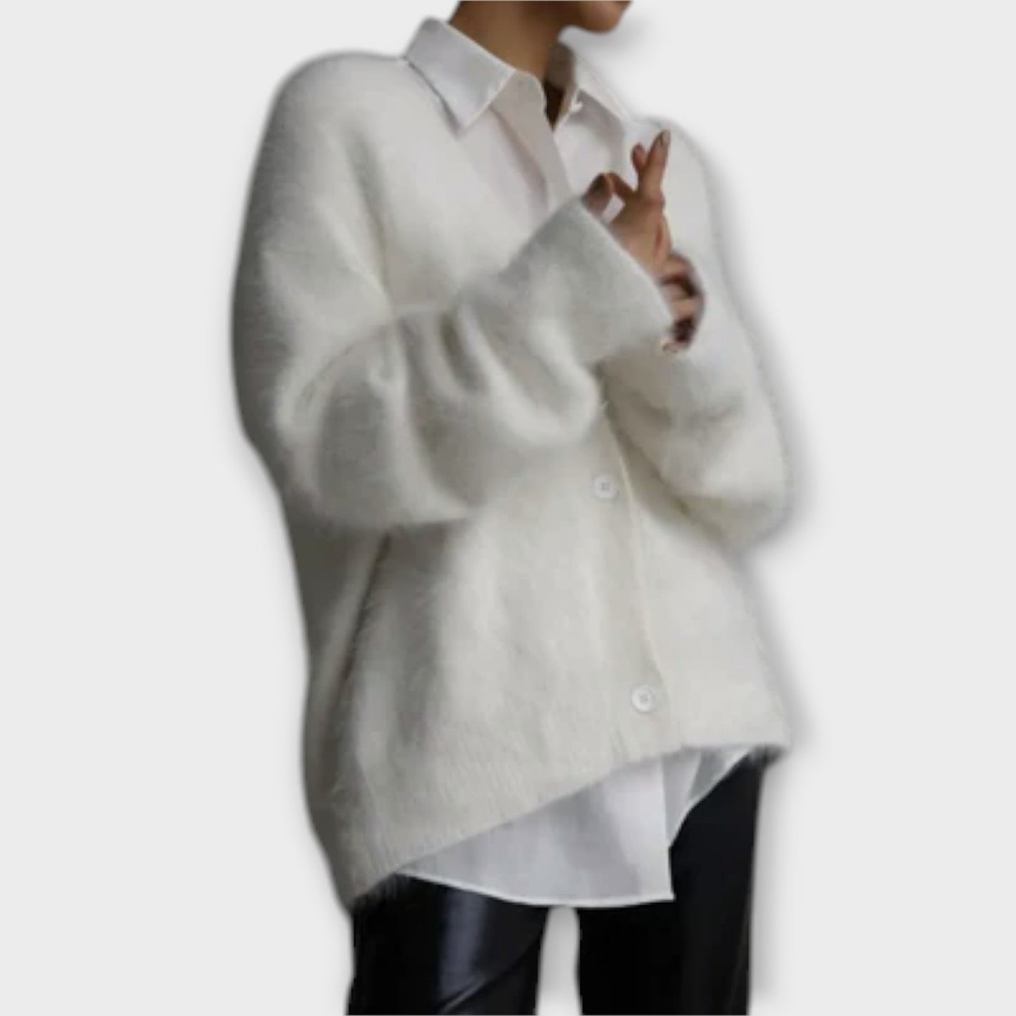Variant image for Oversized Strickjacke Damen V-Ausschnitt-9
