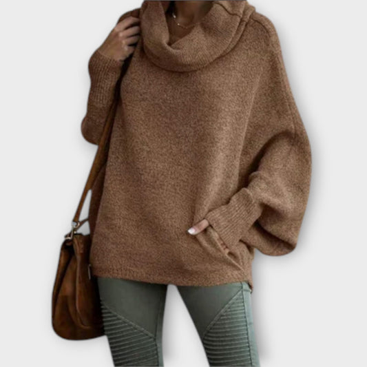 Eleganter Damenpullover Langarm Schildpatt-1