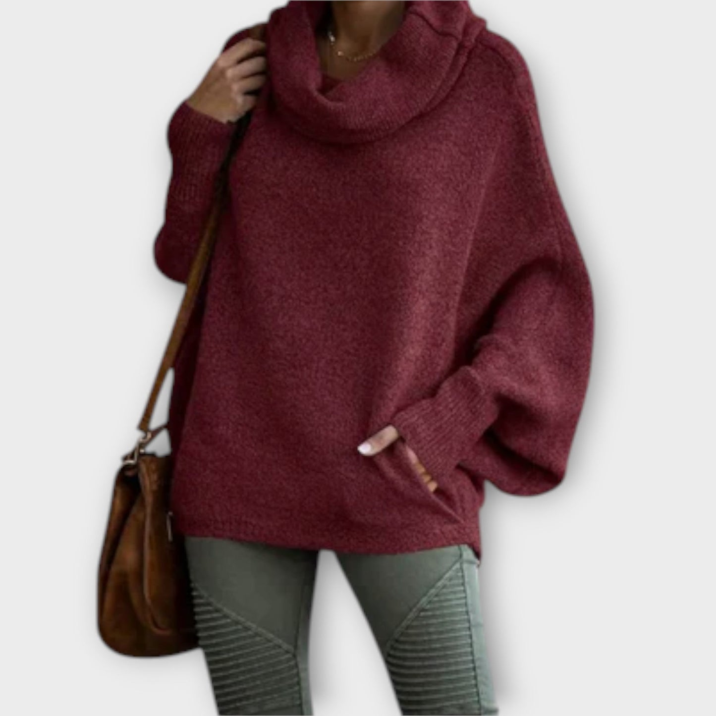 Variant image for Eleganter Damenpullover Langarm Schildpatt-12
