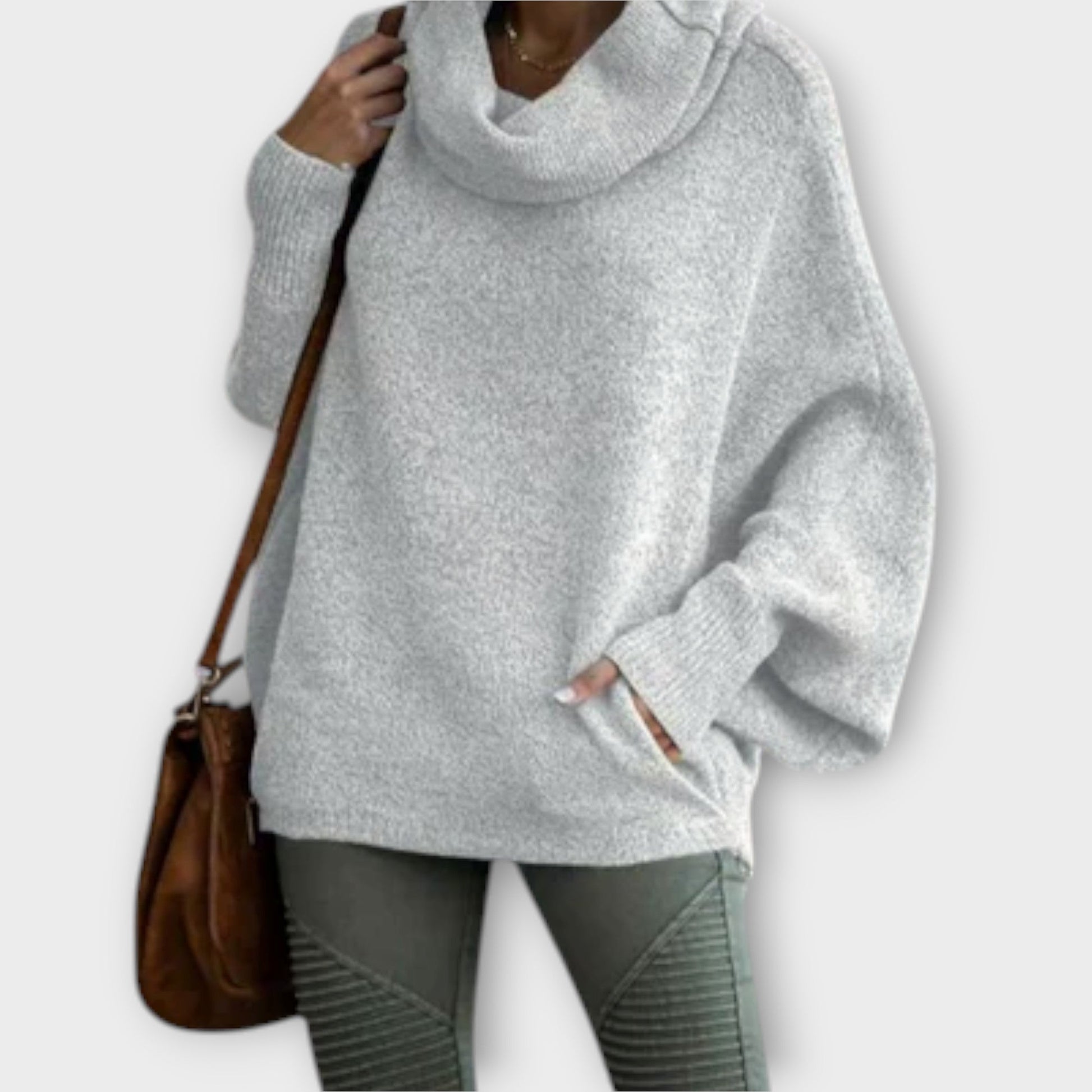 Eleganter Damenpullover Langarm Schildpatt-6
