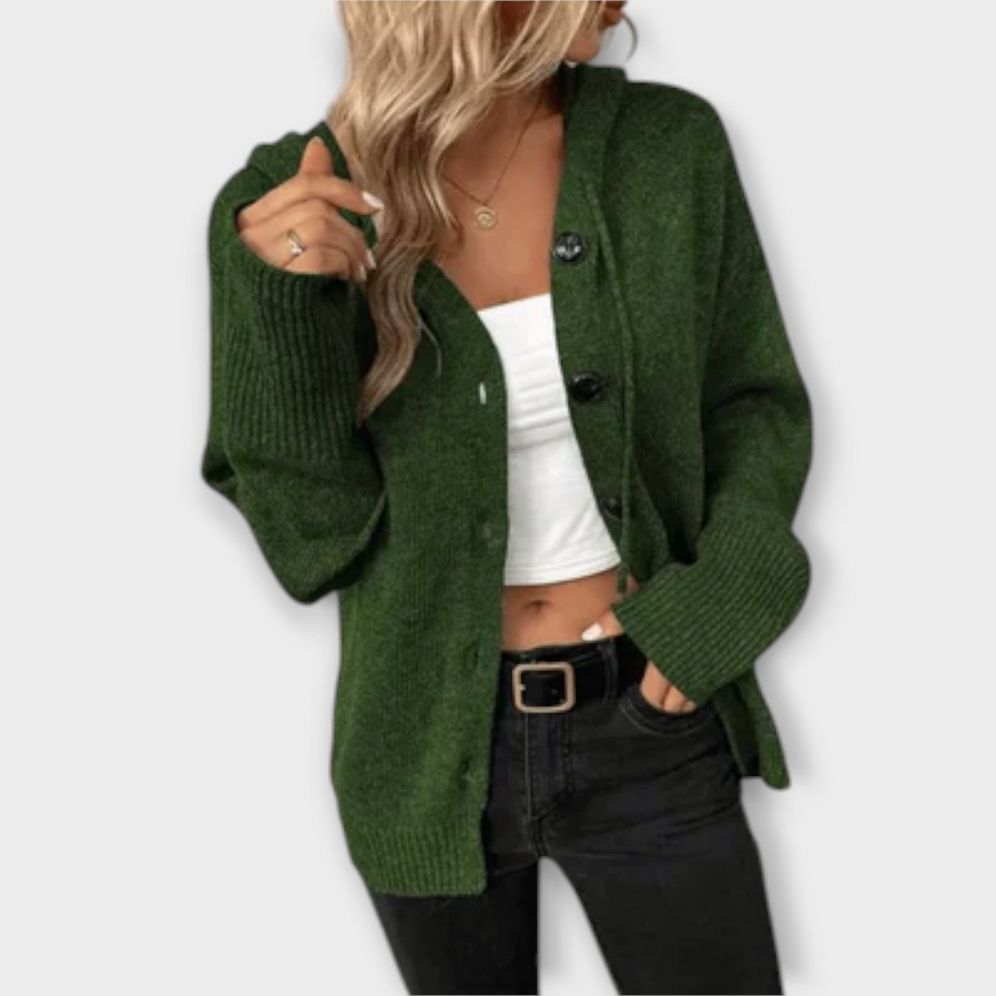 Variant image for Strickjacke Damen Lang Mit Knöpfen-20