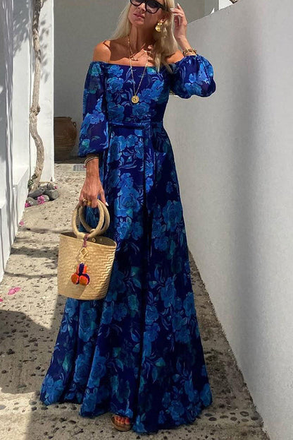 Penelope - Blumiges Off-Shoulder Maxikleid