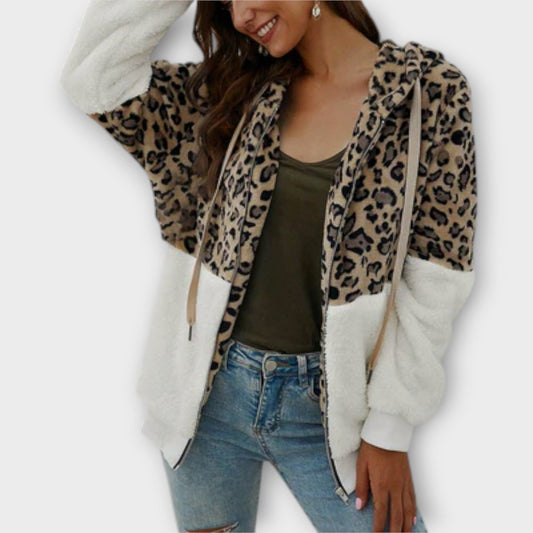 Damenpullover Fleece Leo Muster-1