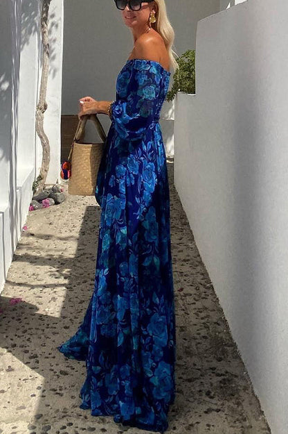 Penelope - Blumiges Off-Shoulder Maxikleid