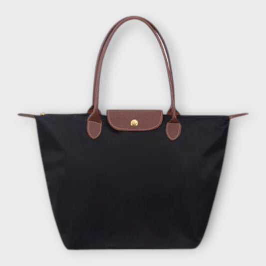 Oxford Schultertasche Damen - Stilvolles Schwarz & Geräumige Aufteilung-1