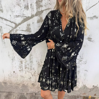 Mara - Trendy Langarm-Minikleid